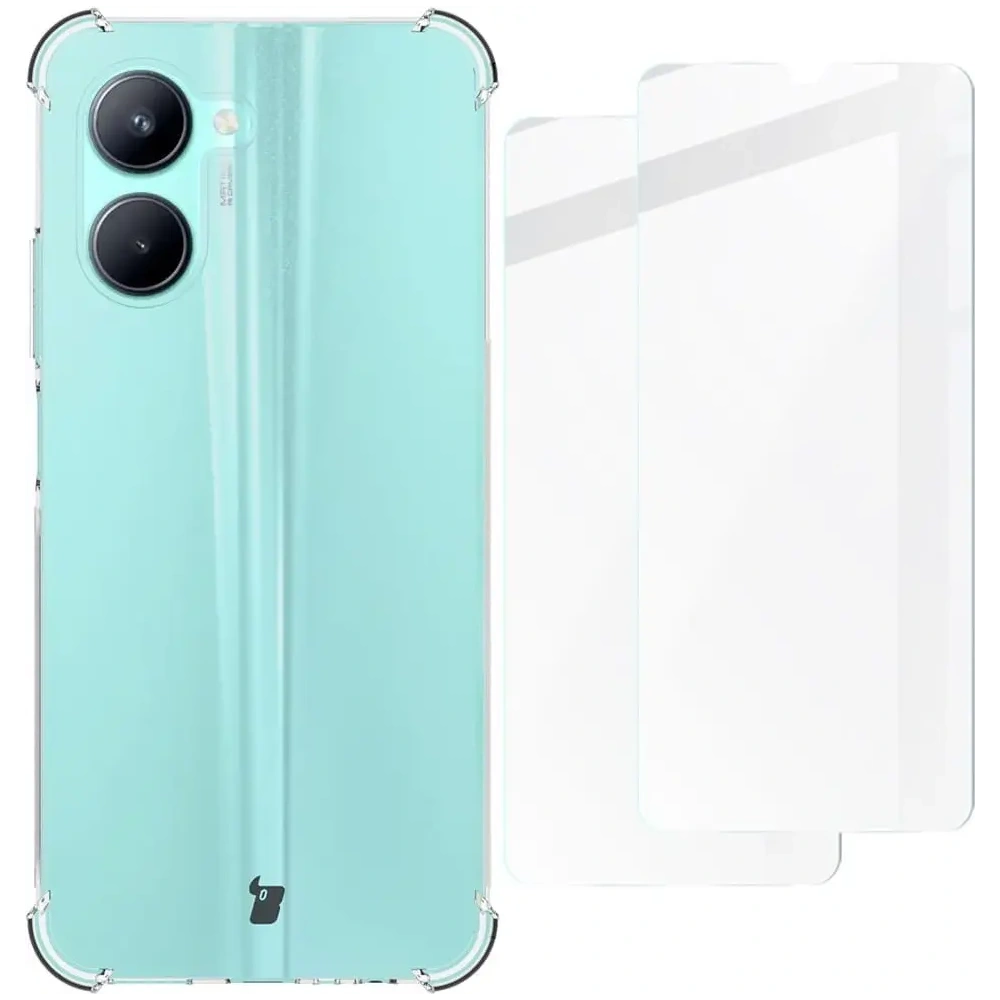 Hurtownia GSM - Carcasă Bizon Case Clear Pack + 2x sticlă de protecție pentru ecran Realme C33 clar - BIZ719 - {ean13} - Hurt