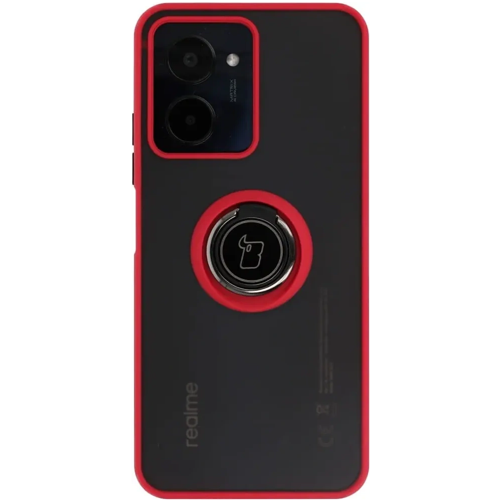 Wholesale Bizon Case Hybrid Ring Realme C33 / C30 / Narzo 50i Prime smoky with a red frame - BIZ726 - {ean13} - Hurt