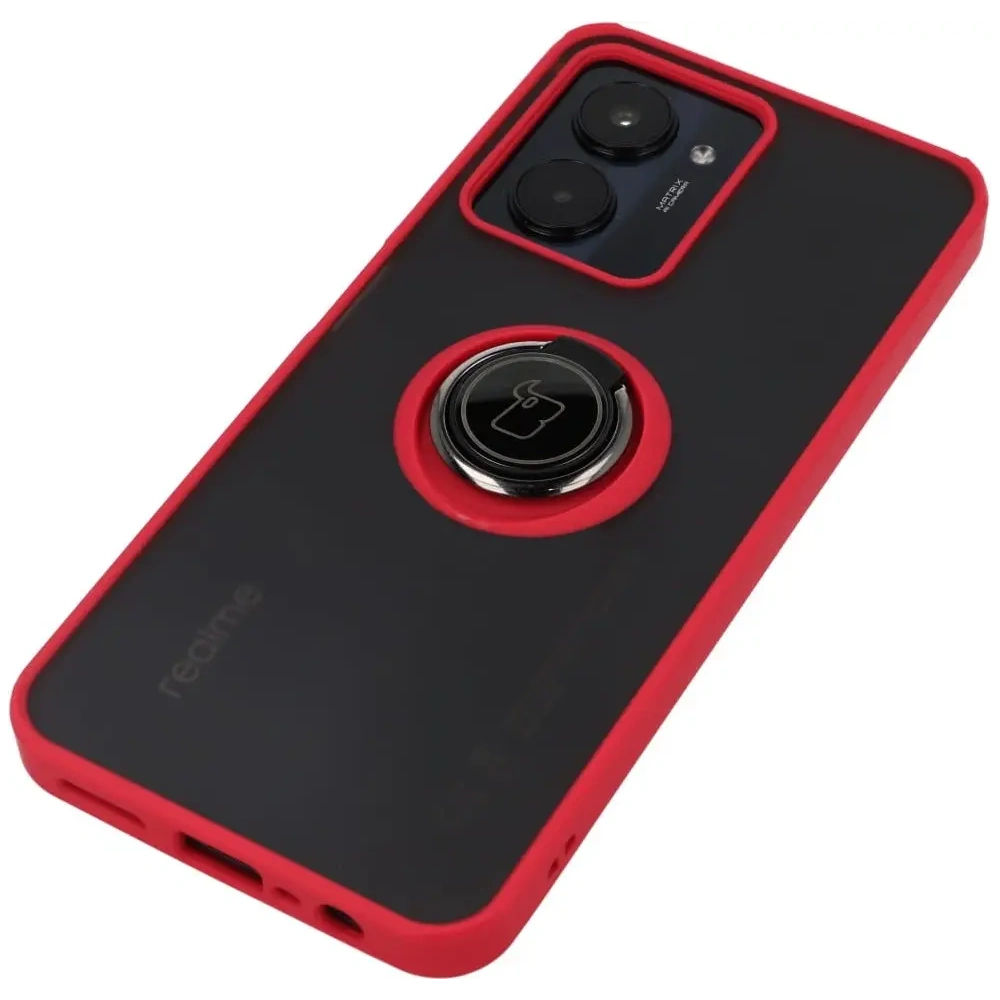 Wholesale Bizon Case Hybrid Ring Realme C33 / C30 / Narzo 50i Prime smoky with a red frame - BIZ726 - {ean13} - Hurt