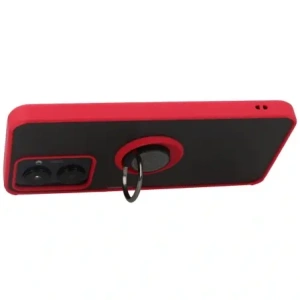 Hurtownia GSM - Etui s úchopem na prst Bizon Case Hybrid Ring pro Realme C33 / C30 / Narzo 50i Prime kouřové s červeným rámečkem - BIZ726 - {ean13} - Hurt