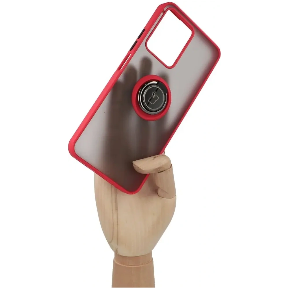 Wholesale Bizon Case Hybrid Ring Realme C33 / C30 / Narzo 50i Prime smoky with a red frame - BIZ726 - {ean13} - Hurt