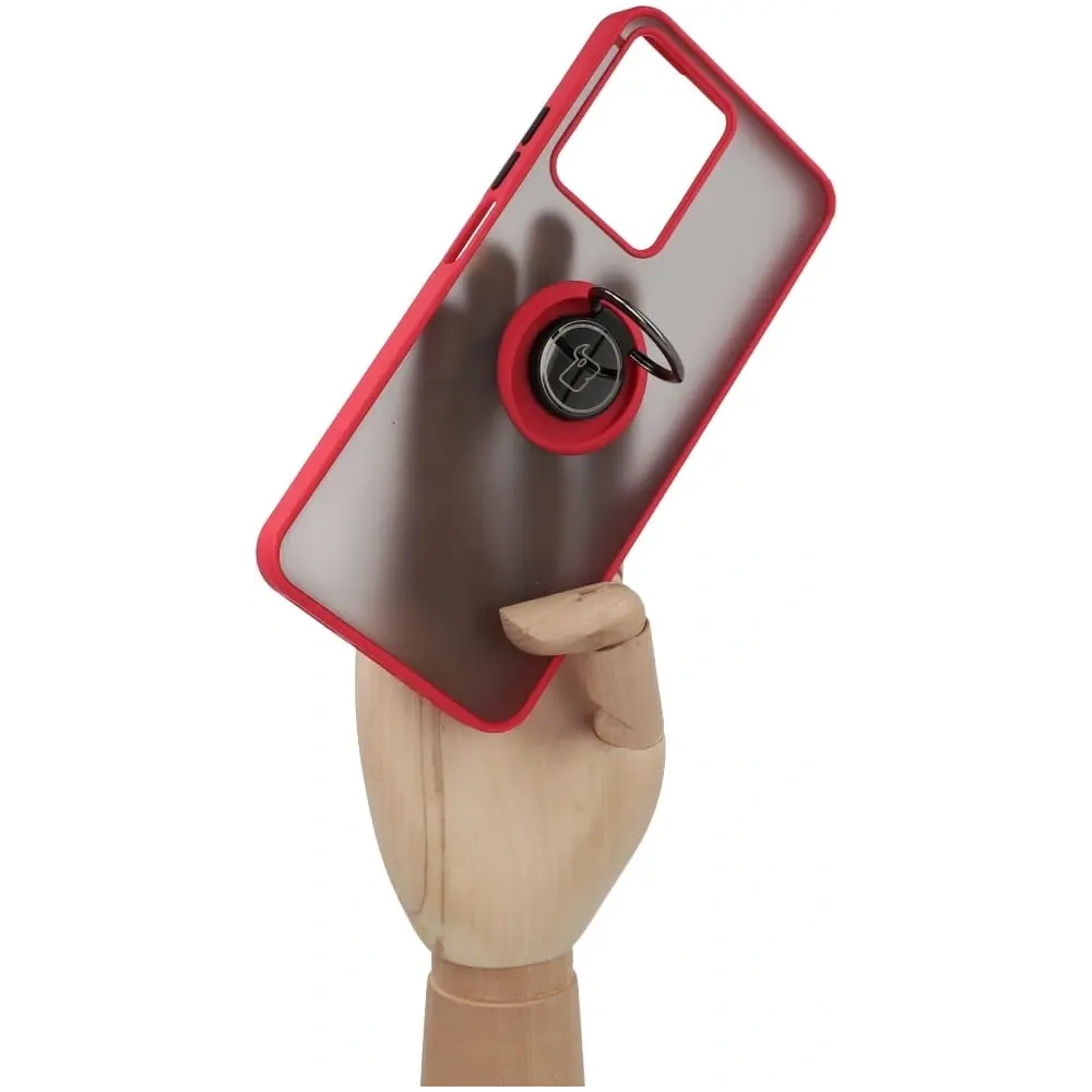 Wholesale Bizon Case Hybrid Ring Realme C33 / C30 / Narzo 50i Prime smoky with a red frame - BIZ726 - {ean13} - Hurt
