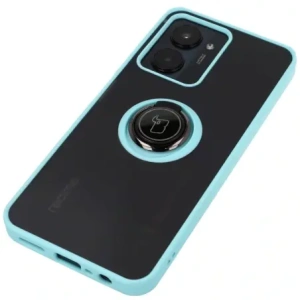Hurtownia GSM - Bizon Case Hybrid Gyűrű Realme C33 / C30 / Narzo 50i Prime füstös színben, világoskék kerettel - BIZ727 - {ean13} - Hurt