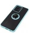 Hurtownia GSM - Etui z uchwytem na palec Bizon Case Hybrid Ring do Realme C33 / C30 / Narzo 50i Prime przydymione z jasnoniebieską ramką - BIZ727 - {ean13} - Hurt