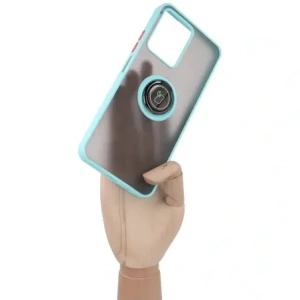 Hurtownia GSM - Bizon Case Hybrid Gyűrű Realme C33 / C30 / Narzo 50i Prime füstös színben, világoskék kerettel - BIZ727 - {ean13} - Hurt