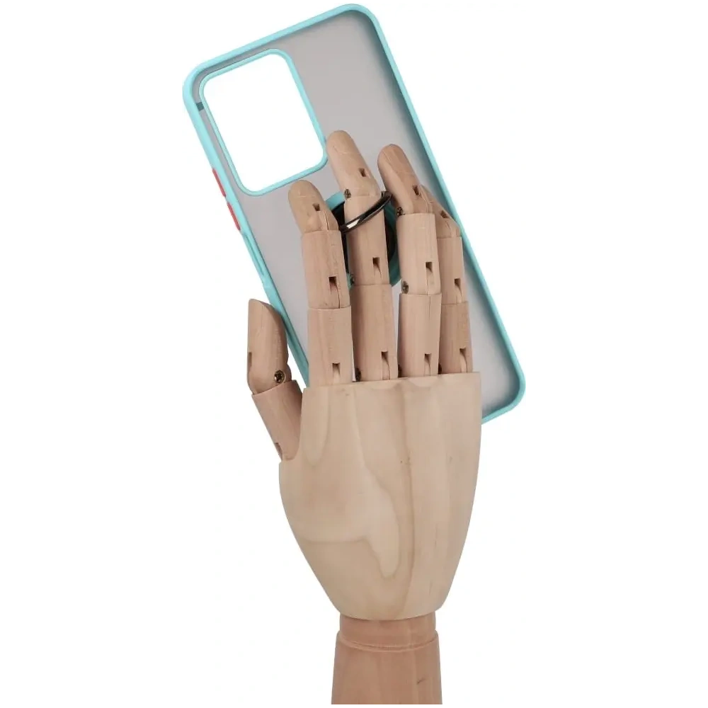 Hurtownia GSM - Etui z uchwytem na palec Bizon Case Hybrid Ring do Realme C33 / C30 / Narzo 50i Prime przydymione z jasnoniebieską ramką - BIZ727 - {ean13} - Hurt
