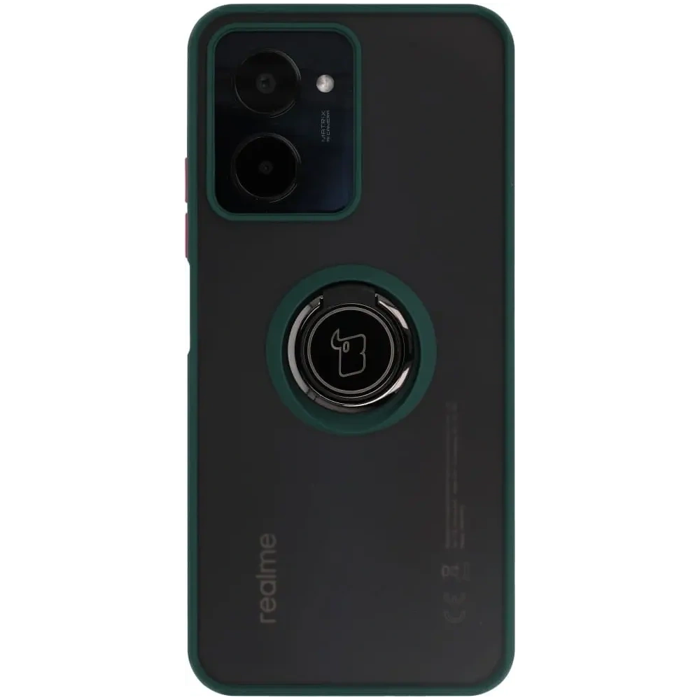 Wholesale Bizon Case Hybrid Ring Realme C33 / C30 / Narzo 50i Prime smoky with a dark green frame - BIZ728 - {ean13} - Hurt