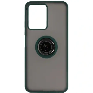 Hurtownia GSM - Pouzdro s úchopem na prst Bizon Case Hybrid Ring pro Realme C33 / C30 / Narzo 50i Prime kouřové s tmavě zeleným rámem. - BIZ728 - {ean13} - Hurt