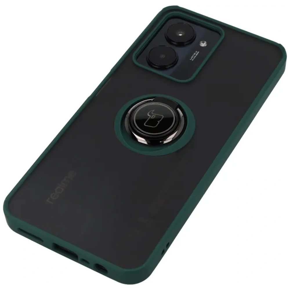 Wholesale Bizon Case Hybrid Ring Realme C33 / C30 / Narzo 50i Prime smoky with a dark green frame - BIZ728 - {ean13} - Hurt