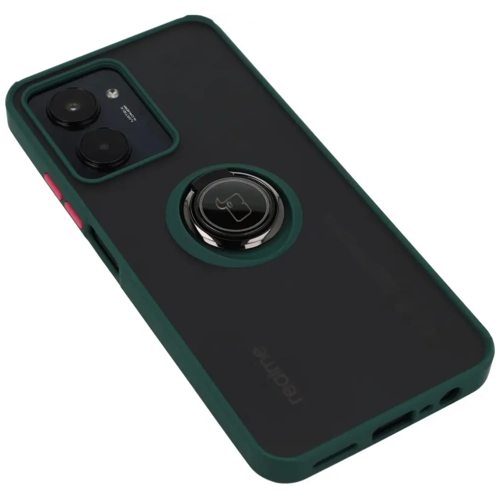 Wholesale Bizon Case Hybrid Ring Realme C33 / C30 / Narzo 50i Prime smoky with a dark green frame - BIZ728 - {ean13} - Hurt
