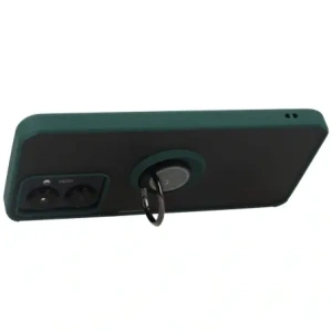 Hurtownia GSM - Pouzdro s úchopem na prst Bizon Case Hybrid Ring pro Realme C33 / C30 / Narzo 50i Prime kouřové s tmavě zeleným rámem. - BIZ728 - {ean13} - Hurt