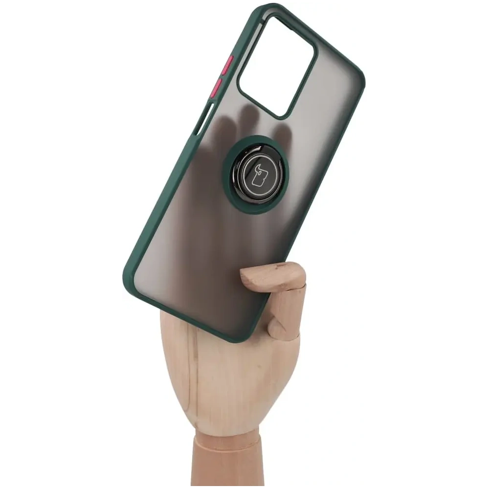 Wholesale Bizon Case Hybrid Ring Realme C33 / C30 / Narzo 50i Prime smoky with a dark green frame - BIZ728 - {ean13} - Hurt