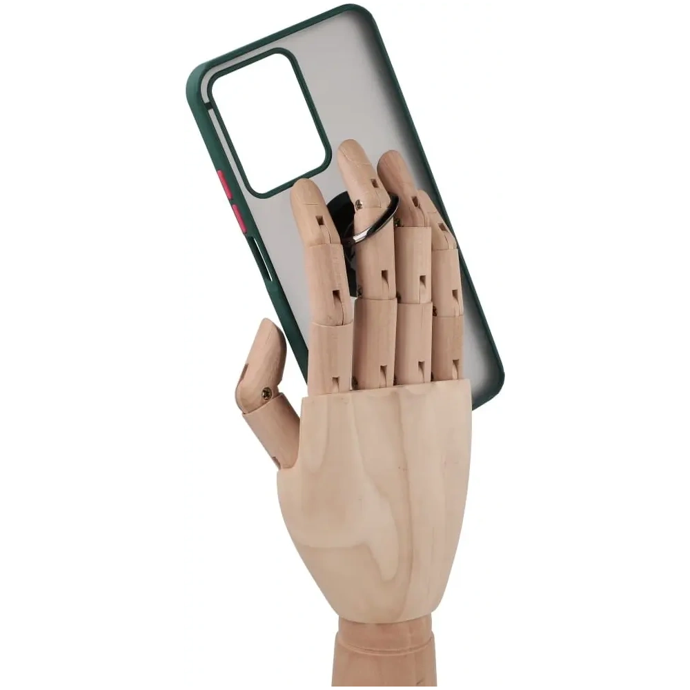 Wholesale Bizon Case Hybrid Ring Realme C33 / C30 / Narzo 50i Prime smoky with a dark green frame - BIZ728 - {ean13} - Hurt