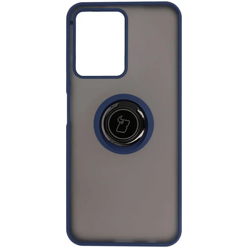 Hurtownia GSM - Etui s držákem na prst Bizon Case Hybrid Ring pro Realme C33 / C30 / Narzo 50i Prime kouřové s modrým rámečkem - BIZ729 - {ean13} - Hurt