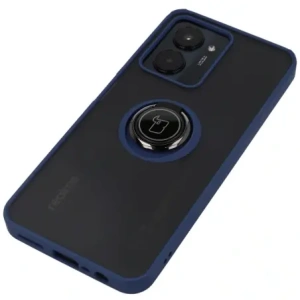 Hurtownia GSM - Etui s držákem na prst Bizon Case Hybrid Ring pro Realme C33 / C30 / Narzo 50i Prime kouřové s modrým rámečkem - BIZ729 - {ean13} - Hurt