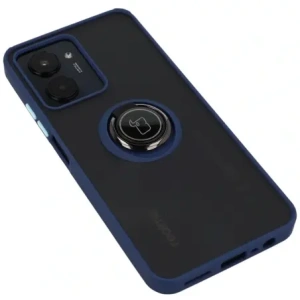 Hurtownia GSM - Etui s držákem na prst Bizon Case Hybrid Ring pro Realme C33 / C30 / Narzo 50i Prime kouřové s modrým rámečkem - BIZ729 - {ean13} - Hurt