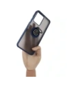 Hurtownia GSM - Etui z uchwytem na palec Bizon Case Hybrid Ring do Realme C33 / C30 / Narzo 50i Prime przydymione z granatową ramką - BIZ729 - {ean13} - Hurt
