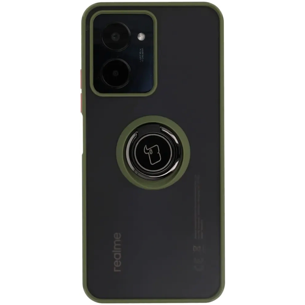 Wholesale Bizon Case Hybrid Ring Realme C33 / C30 / Narzo 50i Prime smoky with a green frame - BIZ730 - {ean13} - Hurt