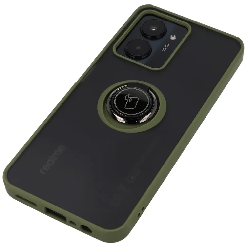 Wholesale Bizon Case Hybrid Ring Realme C33 / C30 / Narzo 50i Prime smoky with a green frame - BIZ730 - {ean13} - Hurt