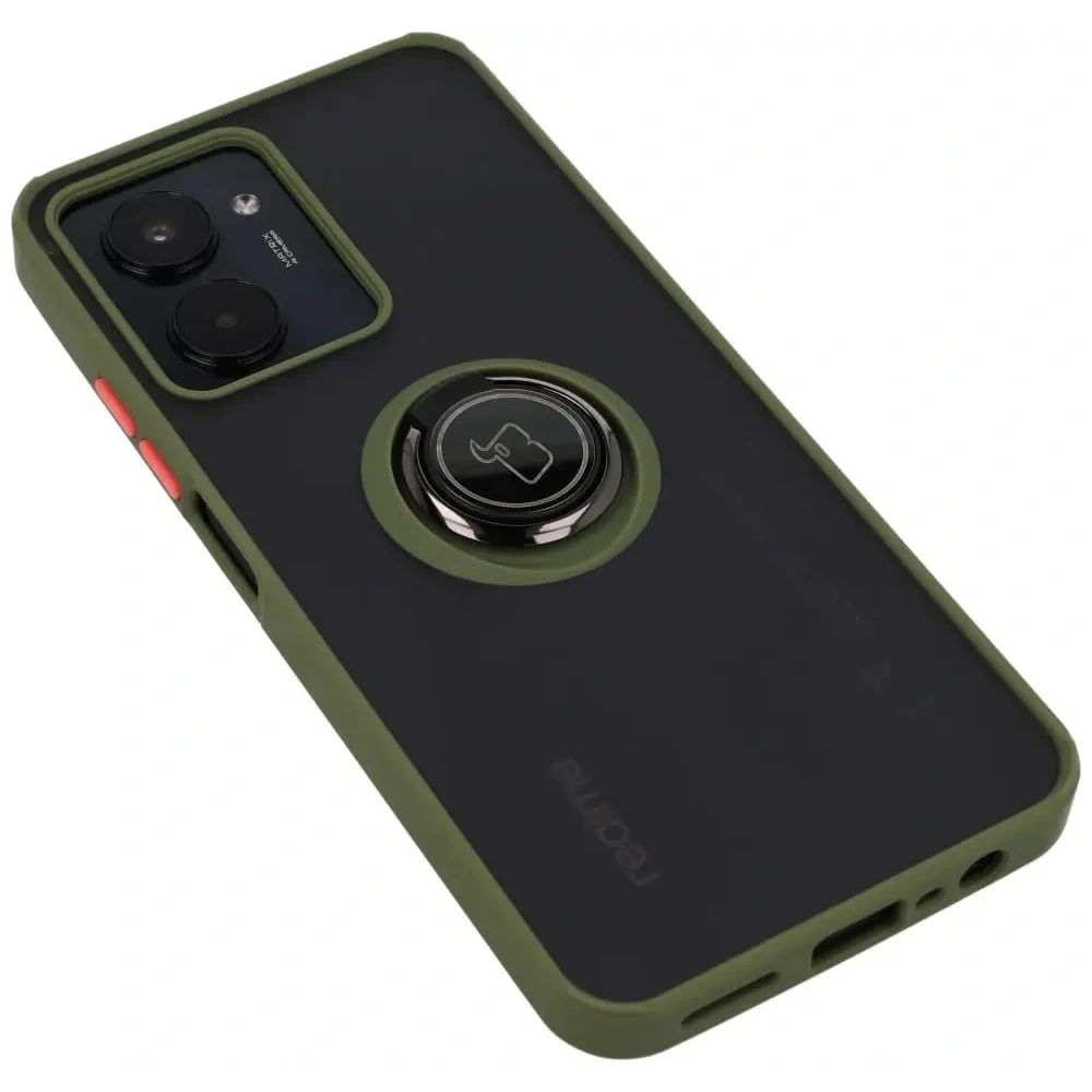Wholesale Bizon Case Hybrid Ring Realme C33 / C30 / Narzo 50i Prime smoky with a green frame - BIZ730 - {ean13} - Hurt