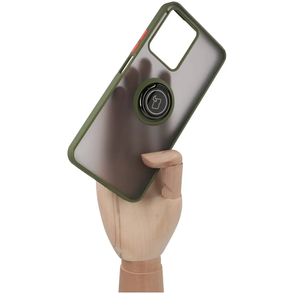 Wholesale Bizon Case Hybrid Ring Realme C33 / C30 / Narzo 50i Prime smoky with a green frame - BIZ730 - {ean13} - Hurt