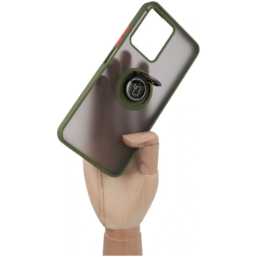 Wholesale Bizon Case Hybrid Ring Realme C33 / C30 / Narzo 50i Prime smoky with a green frame - BIZ730 - {ean13} - Hurt