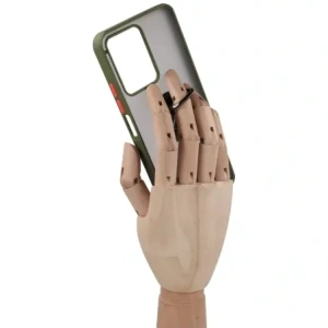 Hurtownia GSM - Etui s úchopem na prst Bizon Case Hybrid Ring pro Realme C33 / C30 / Narzo 50i Prime kouřové s zeleným rámečkem - BIZ730 - {ean13} - Hurt