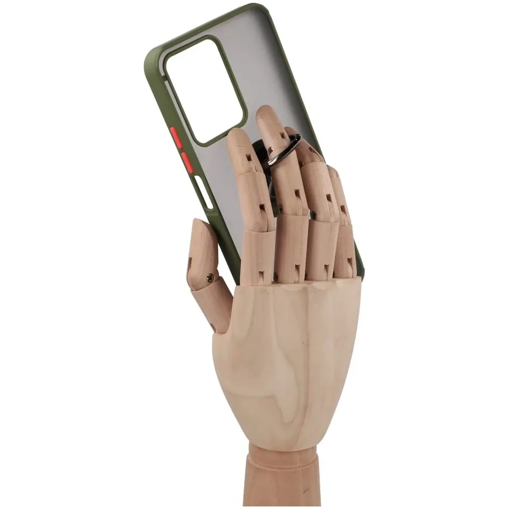 Wholesale Bizon Case Hybrid Ring Realme C33 / C30 / Narzo 50i Prime smoky with a green frame - BIZ730 - {ean13} - Hurt