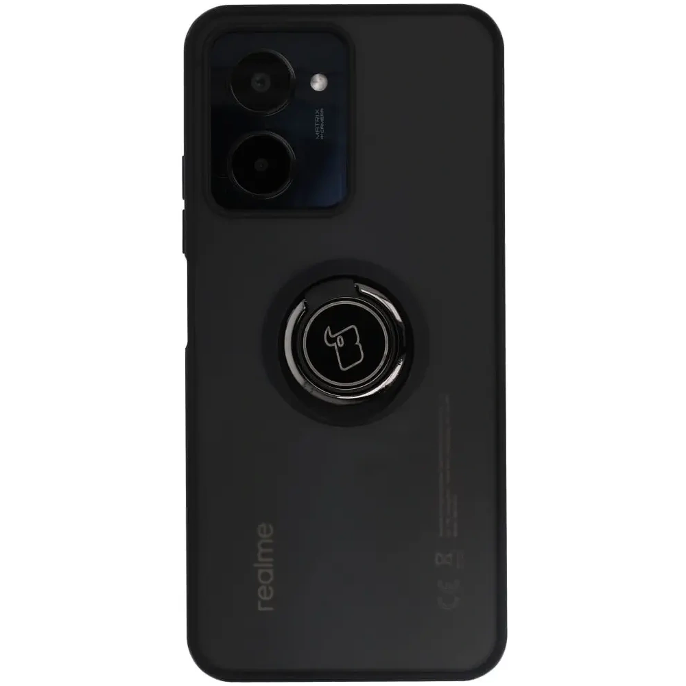 Hurtownia GSM - Bizon Case Hybrid Ring Realme C33 / C30 / Narzo 50i Prime fumuriu cu un cadru negru - BIZ731 - {ean13} - Hurt