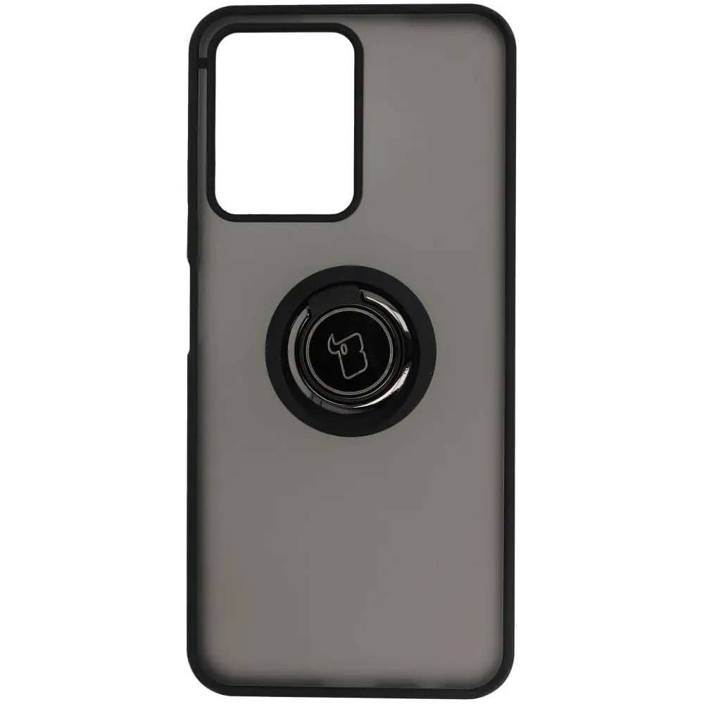 Hurtownia GSM - Etui z uchwytem na palec Bizon Case Hybrid Ring do Realme C33 / C30 / Narzo 50i Prime przydymione z czarną ramką - BIZ731 - {ean13} - Hurt