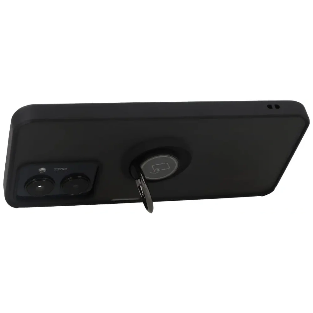 Hurtownia GSM - Etui z uchwytem na palec Bizon Case Hybrid Ring do Realme C33 / C30 / Narzo 50i Prime przydymione z czarną ramką - BIZ731 - {ean13} - Hurt