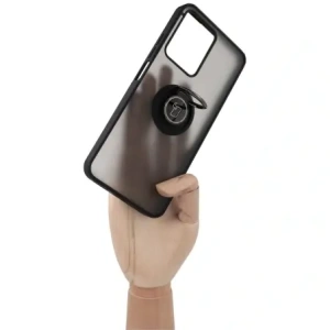 Hurtownia GSM - Bizon Case Hybrid Gyűrű Realme C33 / C30 / Narzo 50i Prime füstös fekete kerettel - BIZ731 - {ean13} - Hurt