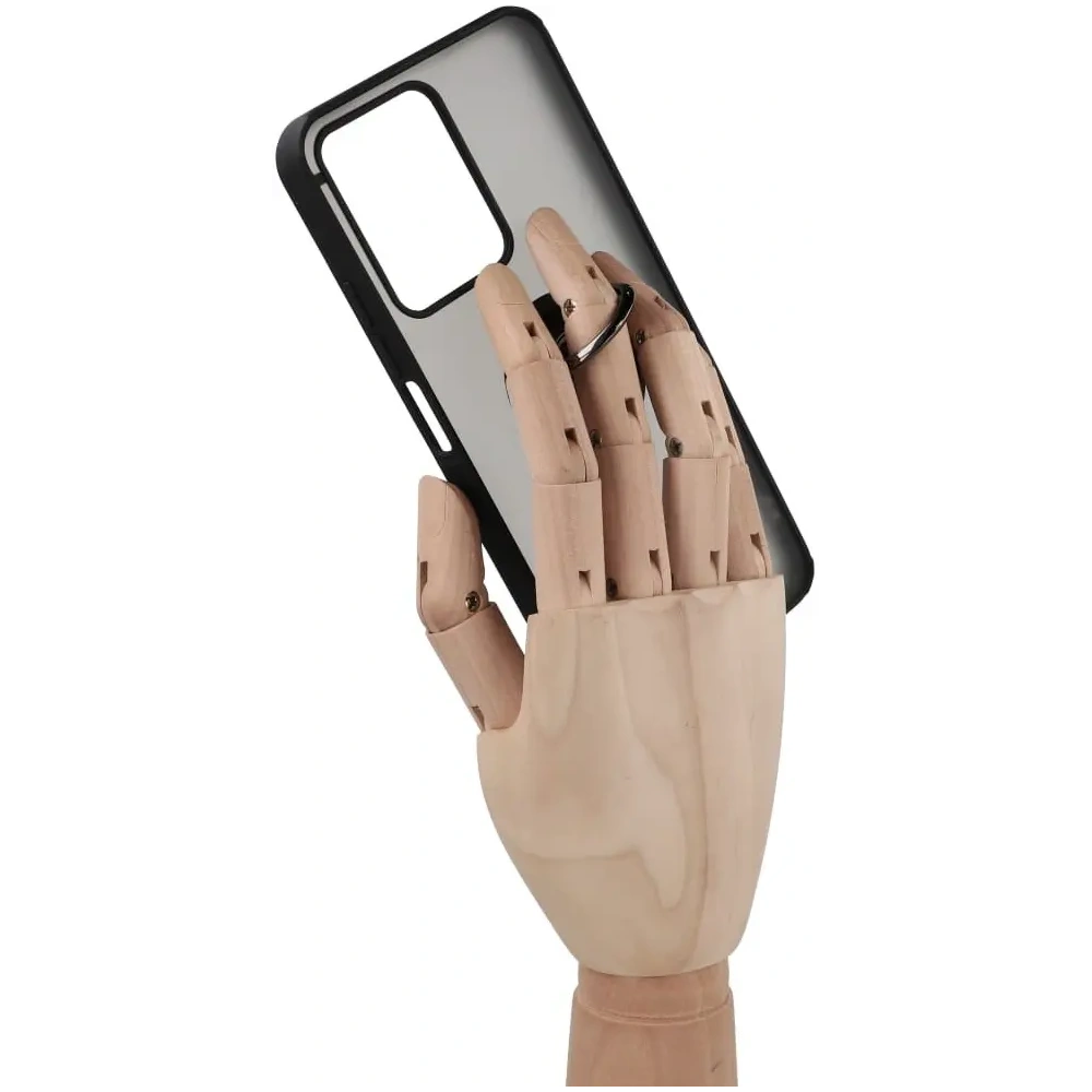 Hurtownia GSM - Etui z uchwytem na palec Bizon Case Hybrid Ring do Realme C33 / C30 / Narzo 50i Prime przydymione z czarną ramką - BIZ731 - {ean13} - Hurt
