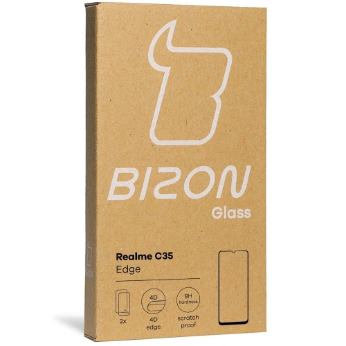 Szkło hartowane Bizon Glass Edge - [2 PACK] + ochrona na obiektyw Realme C35