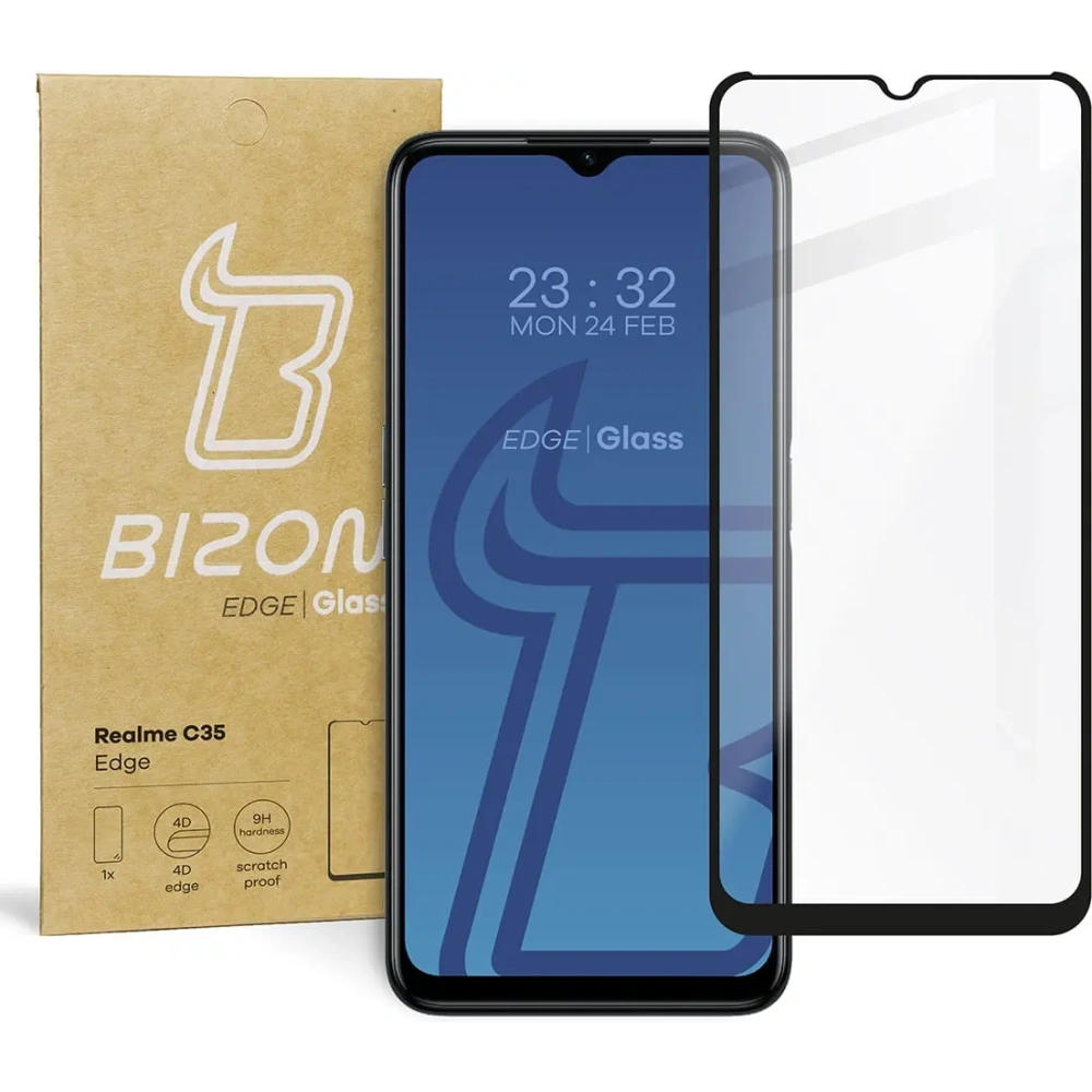 Hurtownia GSM - Tvrzené sklo Bizon Glass Edge pro Realme C35 černé - BIZ735 - {ean13} - Hurt