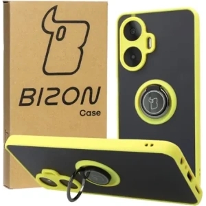 Wholesale Bizon Case Hybrid Ring Realme C55 smoky with a yellow frame - BIZ738 - {ean13} - Hurt