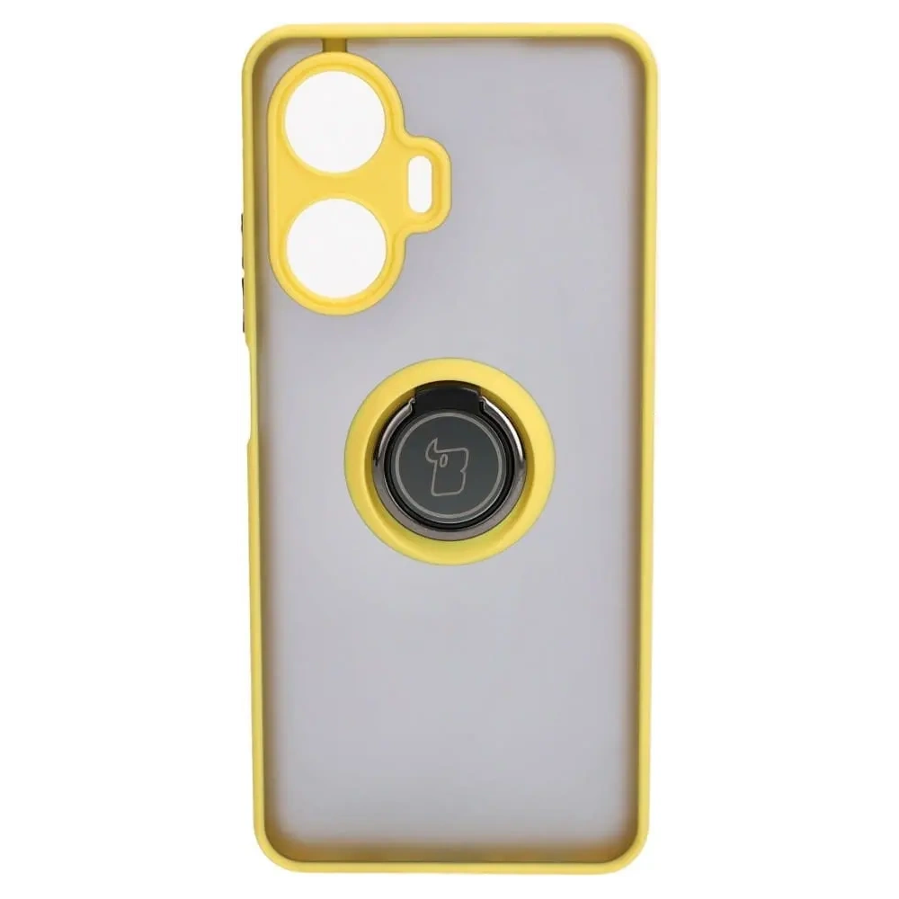 Wholesale Bizon Case Hybrid Ring Realme C55 smoky with a yellow frame - BIZ738 - {ean13} - Hurt