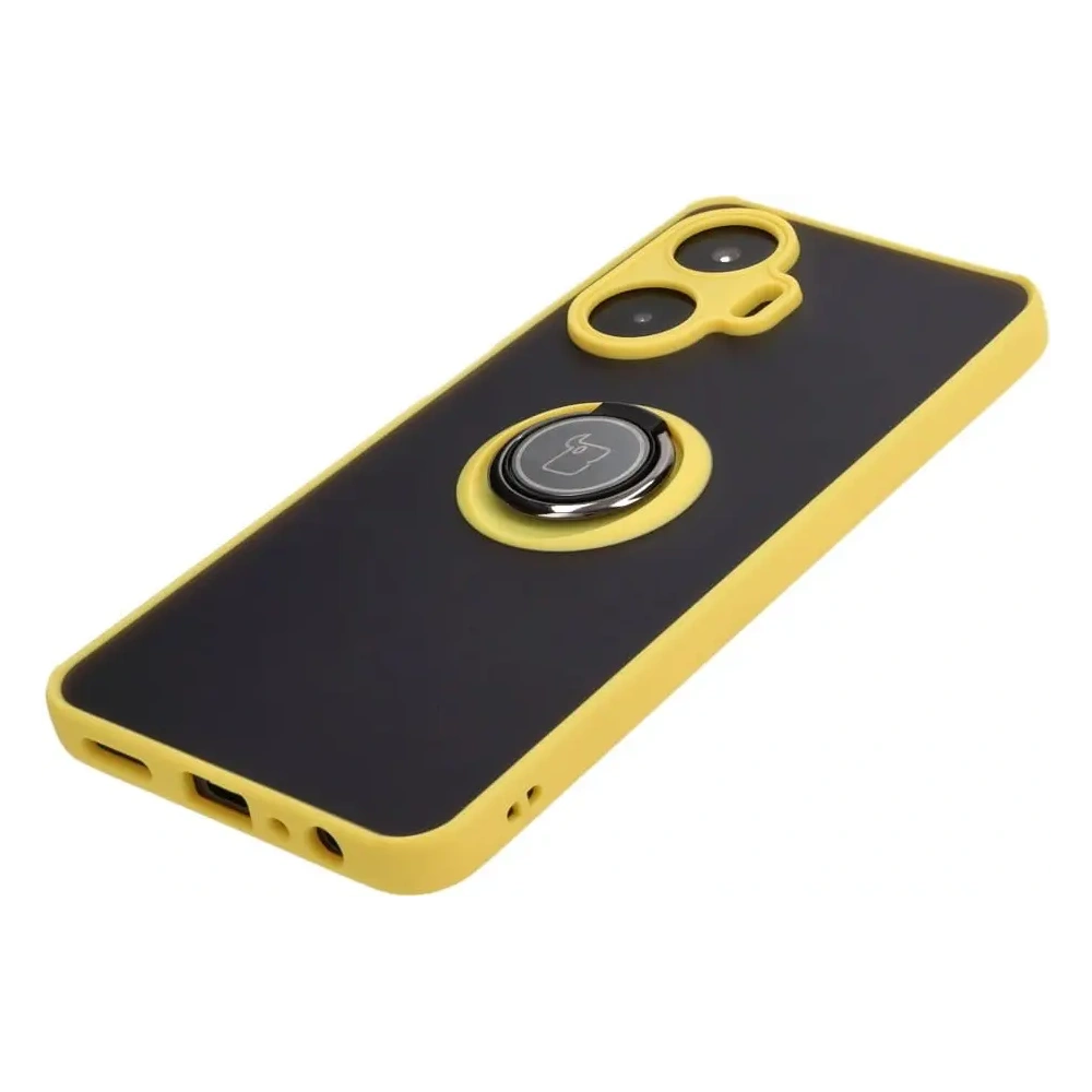 Wholesale Bizon Case Hybrid Ring Realme C55 smoky with a yellow frame - BIZ738 - {ean13} - Hurt