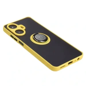 Hurtownia GSM - Etui s úchopem na prst Bizon Case Hybrid Ring pro Realme C55 kouřové se žlutým rámem. - BIZ738 - {ean13} - Hurt