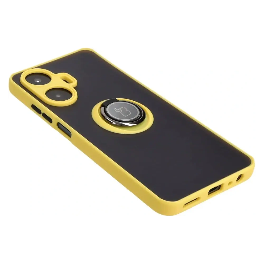 Wholesale Bizon Case Hybrid Ring Realme C55 smoky with a yellow frame - BIZ738 - {ean13} - Hurt
