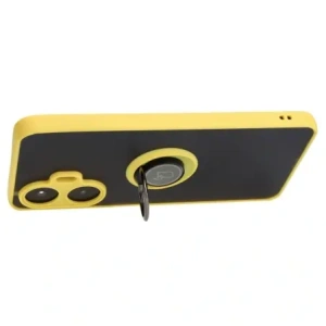 Hurtownia GSM - Etui s úchopem na prst Bizon Case Hybrid Ring pro Realme C55 kouřové se žlutým rámem. - BIZ738 - {ean13} - Hurt