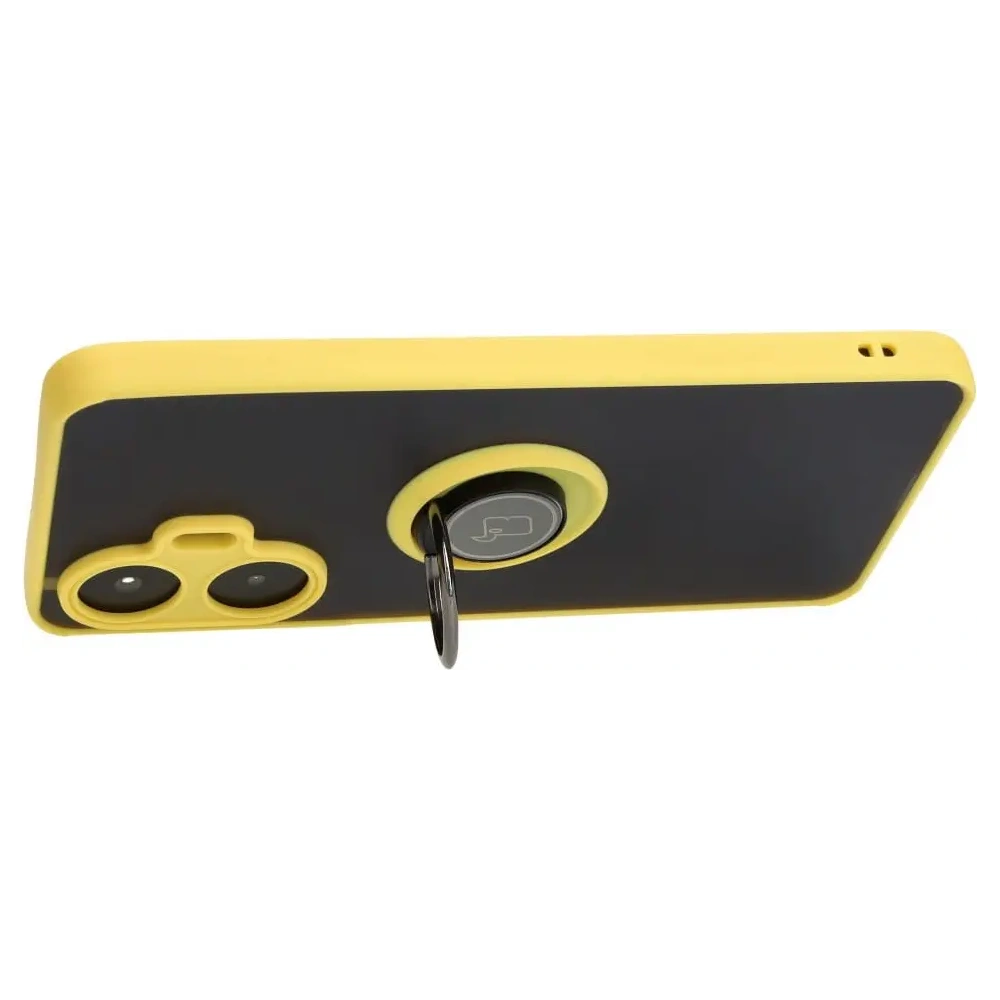 Wholesale Bizon Case Hybrid Ring Realme C55 smoky with a yellow frame - BIZ738 - {ean13} - Hurt