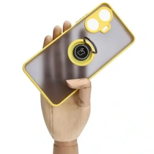 Hurtownia GSM - Etui s úchopem na prst Bizon Case Hybrid Ring pro Realme C55 kouřové se žlutým rámem. - BIZ738 - {ean13} - Hurt