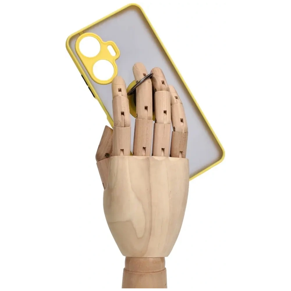 Wholesale Bizon Case Hybrid Ring Realme C55 smoky with a yellow frame - BIZ738 - {ean13} - Hurt