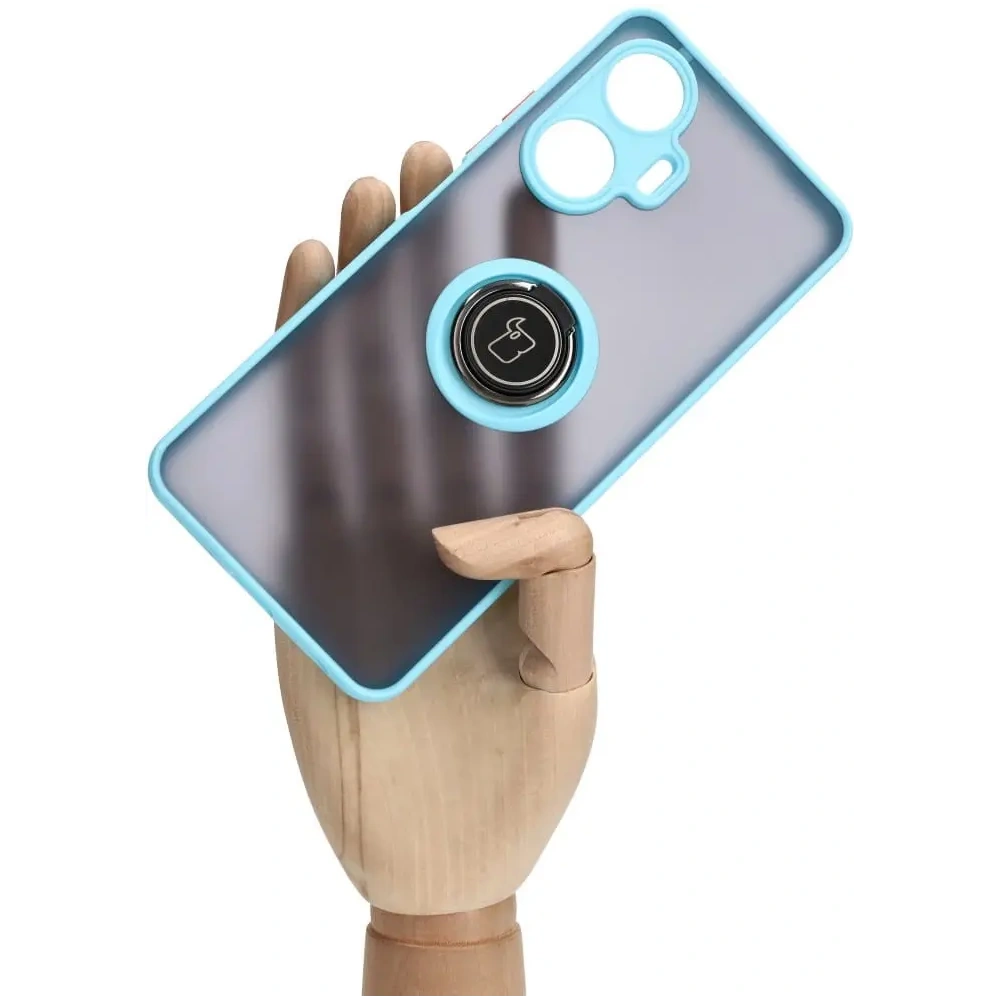 Wholesale Bizon Case Hybrid Ring Realme C55 smoky with a light blue frame - BIZ739 - {ean13} - Hurt