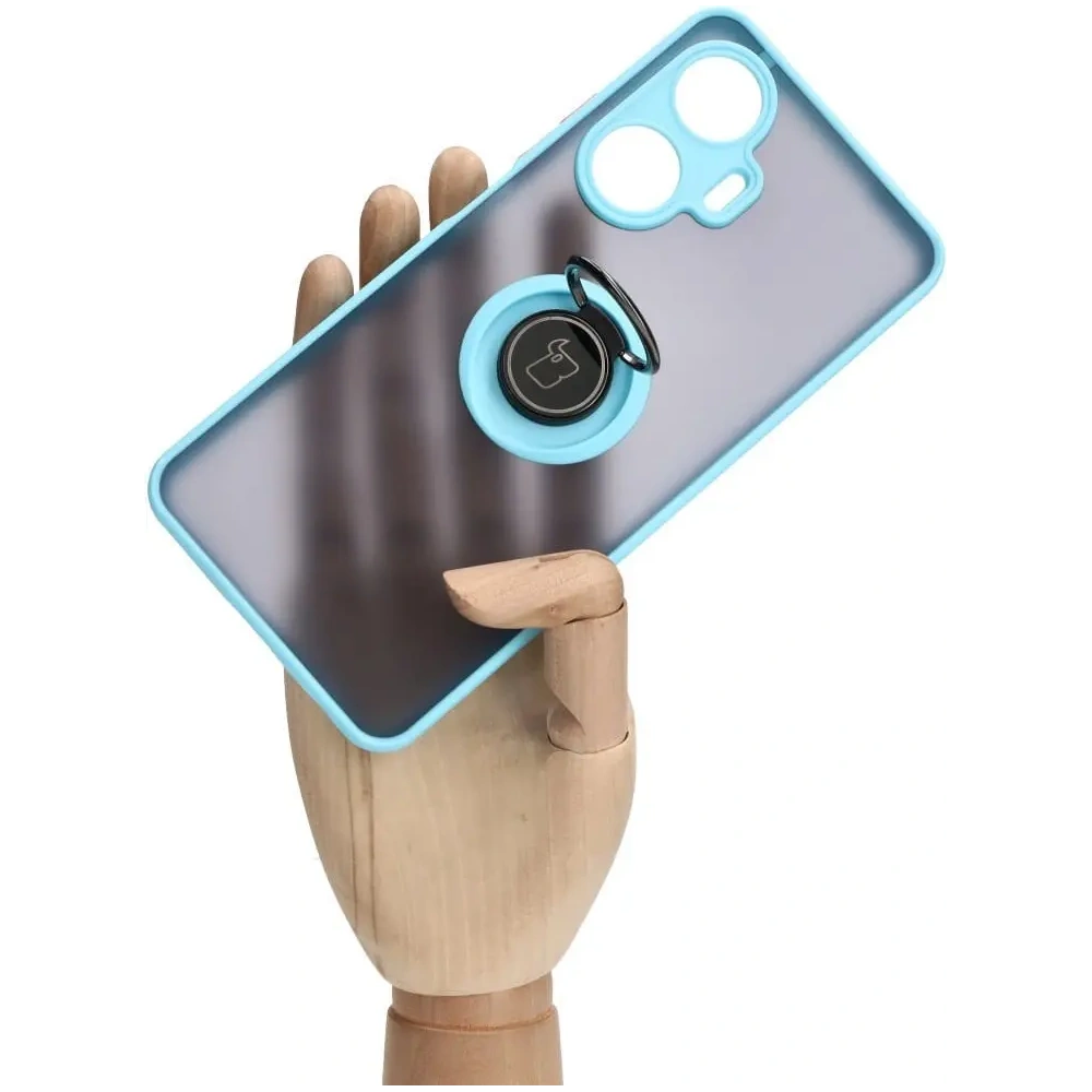 Wholesale Bizon Case Hybrid Ring Realme C55 smoky with a light blue frame - BIZ739 - {ean13} - Hurt