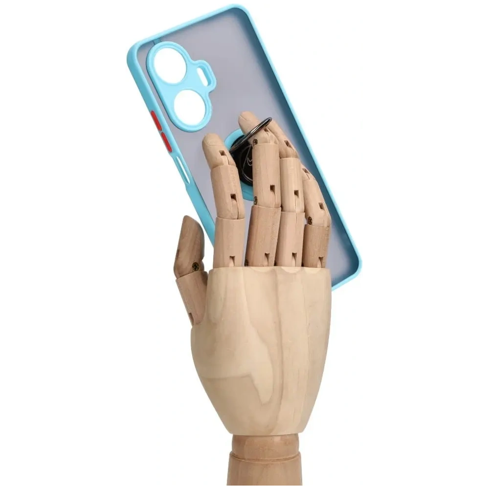 Wholesale Bizon Case Hybrid Ring Realme C55 smoky with a light blue frame - BIZ739 - {ean13} - Hurt