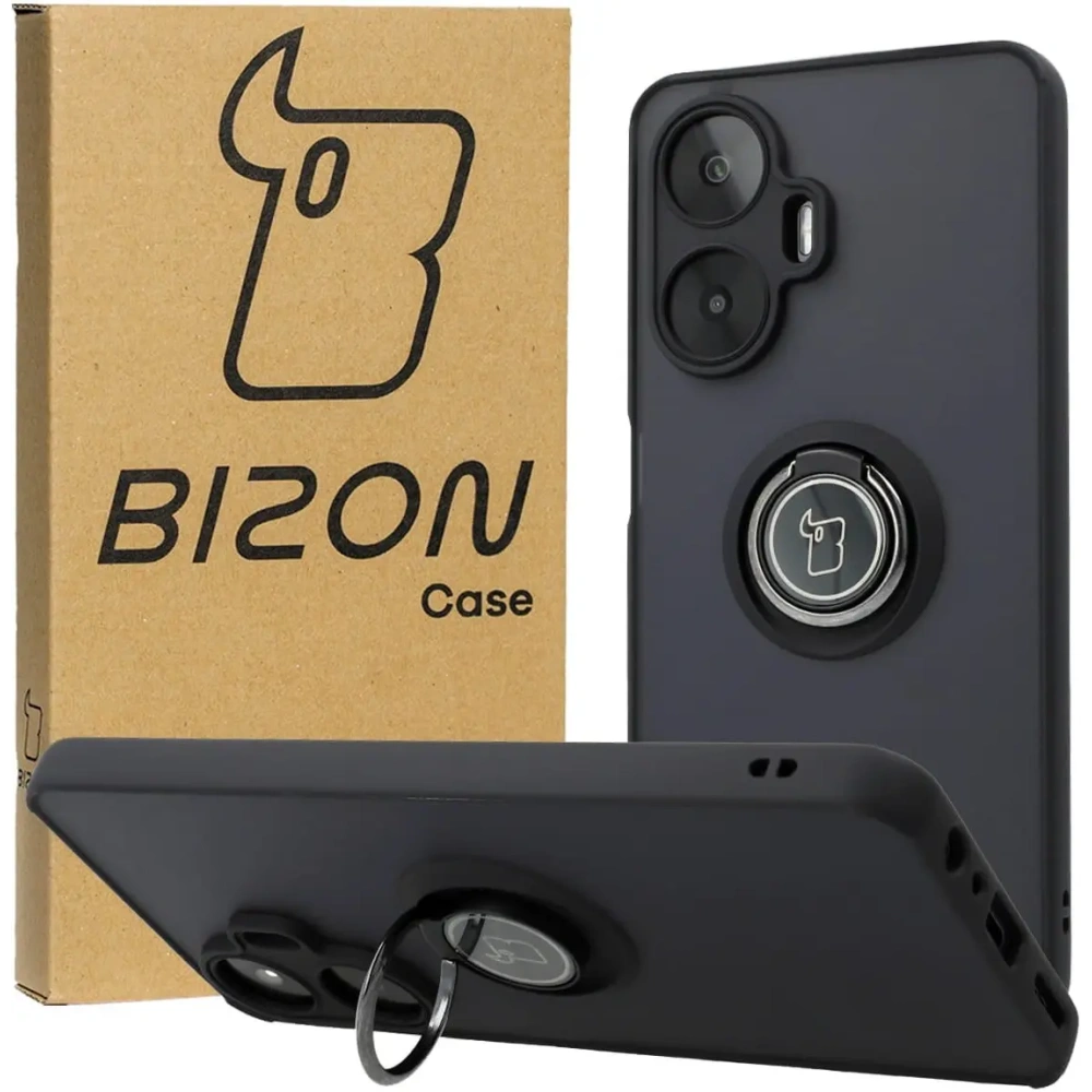 Wholesale Bizon Case Hybrid Ring Realme C55 smoky with a black frame - BIZ740 - {ean13} - Hurt
