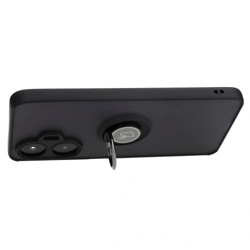 Etui z uchwytem na palec Bizon Case Hybrid Ring do Realme C55 przydymione z czarną ramką