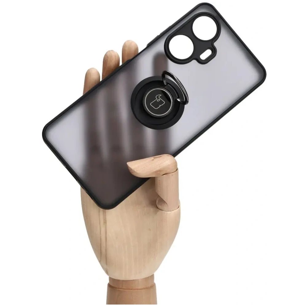 Wholesale Bizon Case Hybrid Ring Realme C55 smoky with a black frame - BIZ740 - {ean13} - Hurt